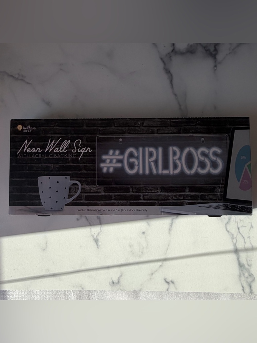 #GIRLBOSS Neon Wall Sign - White Glow, New in Box